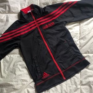 Boys black and red Adidas track jacket 🔥